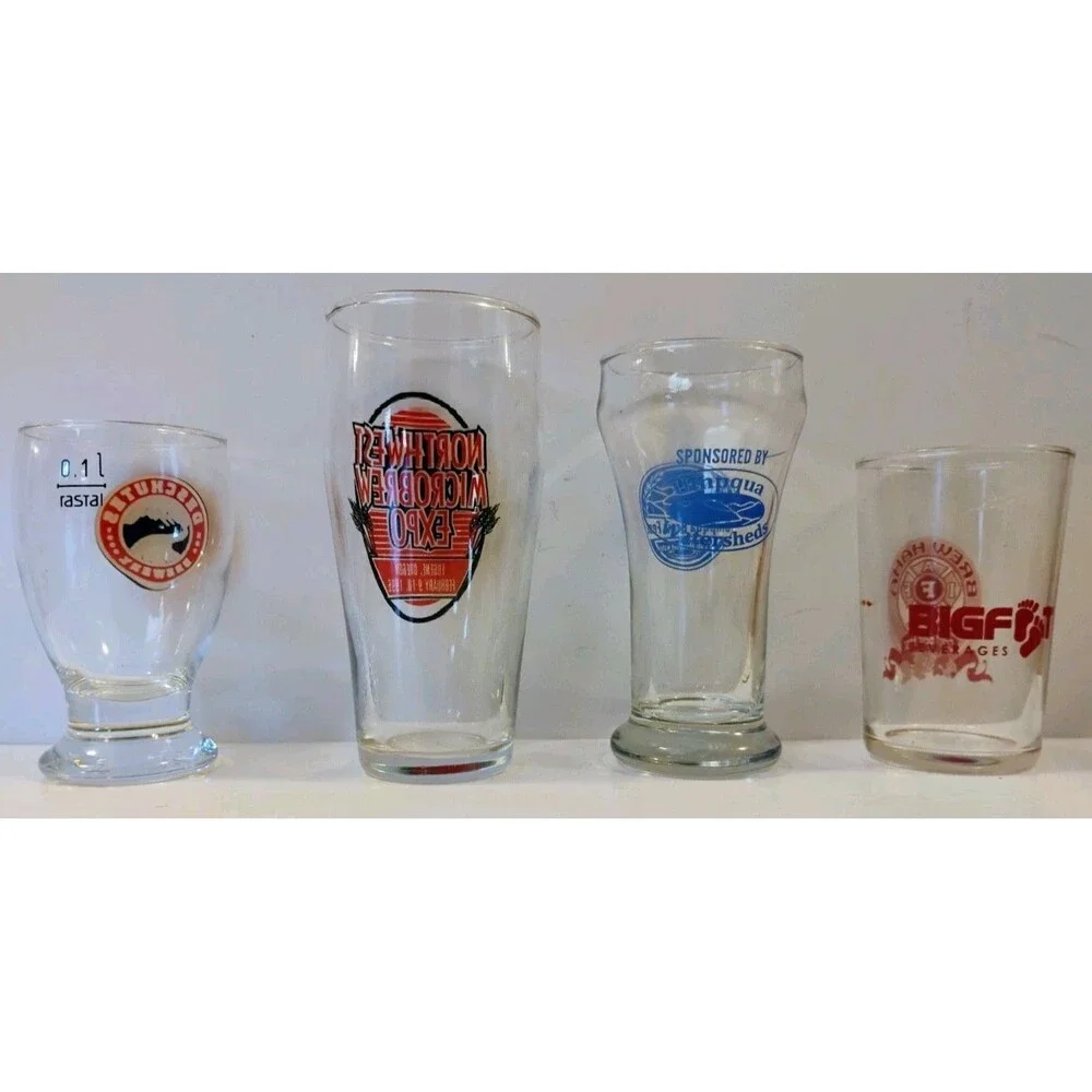 Vtg Pacific Northwest Craft Beer Festival Taster Glasses Lot Set of 4 Deschutes